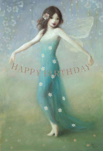 PO62 - Happy Birthday - Blue Fairy Card by Stephen Mackey